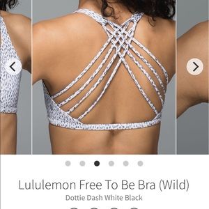 Lululemon free to be wild bra Dottie dash size 4